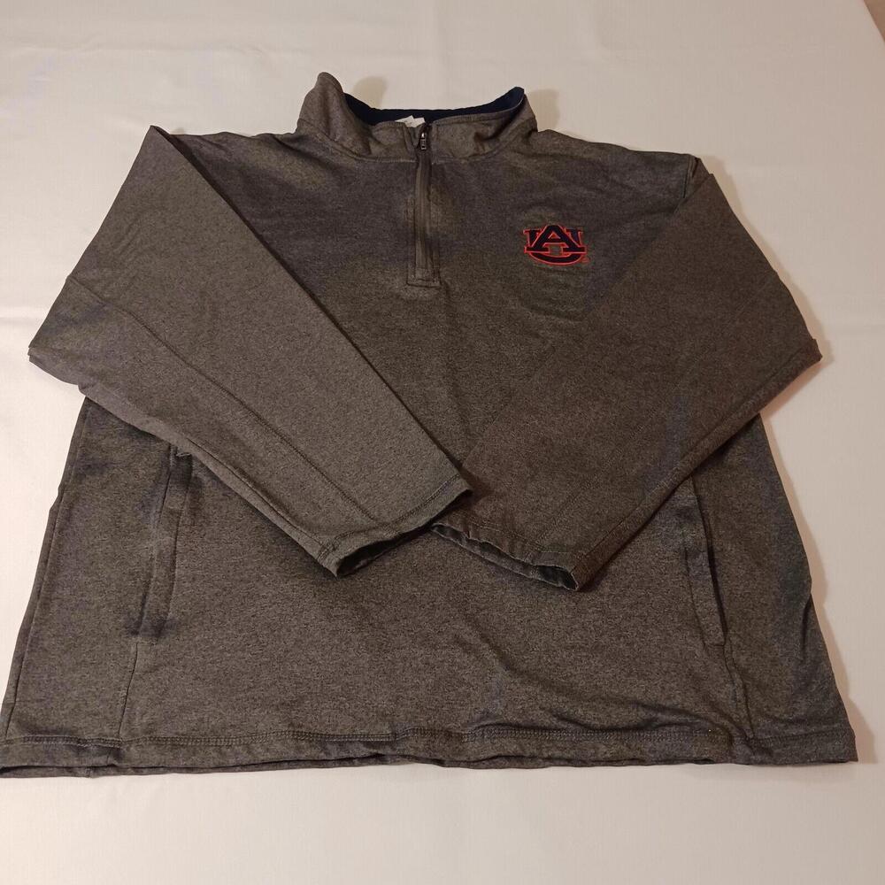 KA Knights Apparel Auburn Men's Gray 1/4 Zip Pullover Sweatshirt Size L 42/44